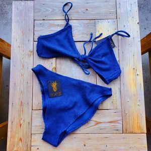 Skatie NWT Bikini Set - Sarah Top (S), Kelly Bottom (L) in Blue Raspberry